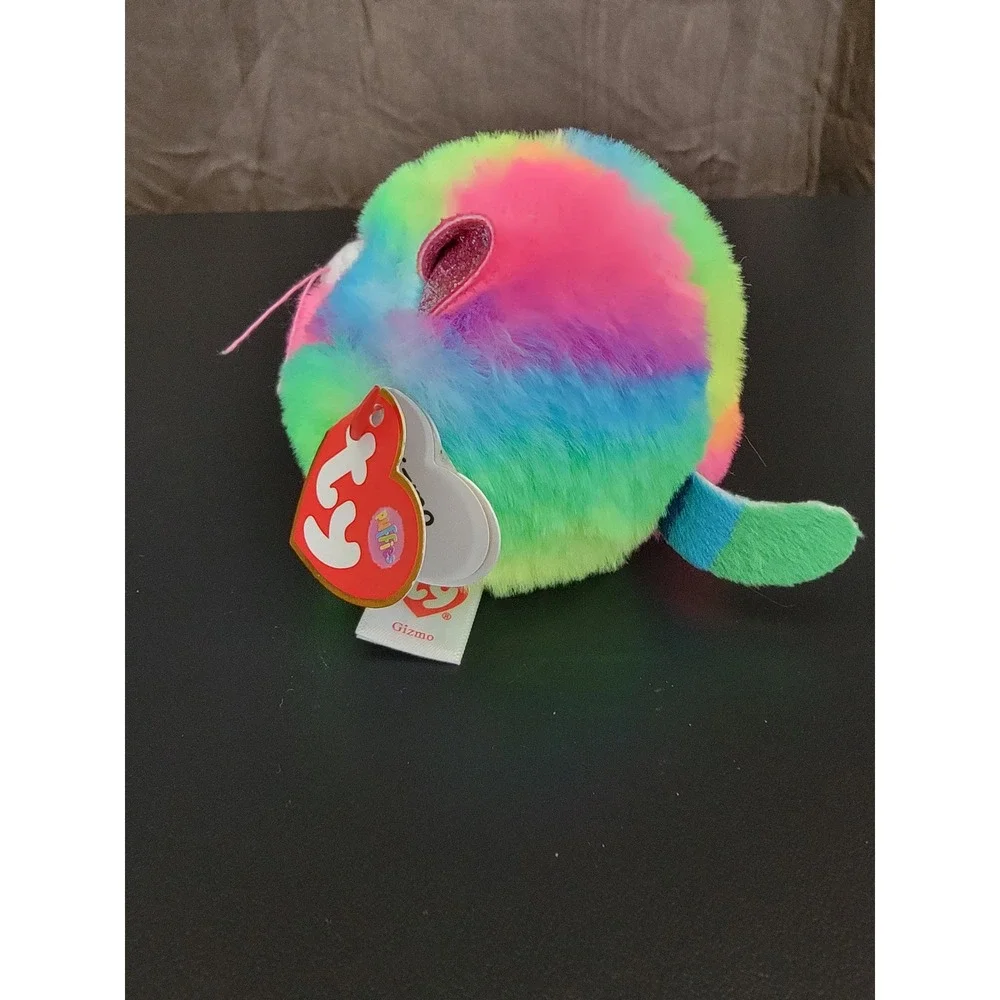 Ty Puffies Gizmo the Cat Plush Round Ball Stuffed Animal Multi-Color Toy